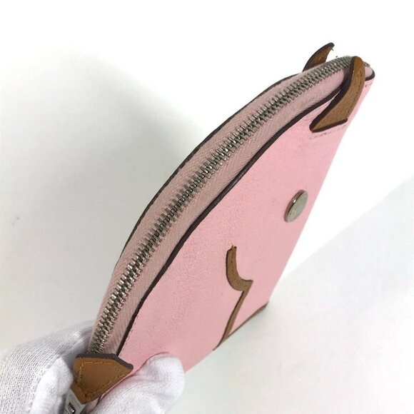 HERMES Horse Cheval Paddock Wallet Coin Compartment coin purse Chevre pink - Picture 2 of 11